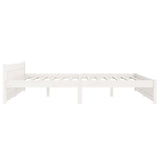 Cadre de lit sans matelas blanc bois massif 150x200 cm