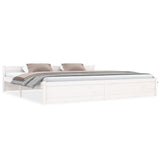 Cadre de lit sans matelas blanc bois massif 200x200 cm