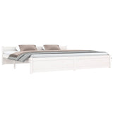 Cadre de lit sans matelas blanc bois massif 200x200 cm