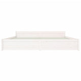 Cadre de lit sans matelas blanc bois massif 200x200 cm