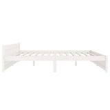 Cadre de lit sans matelas blanc bois massif 200x200 cm