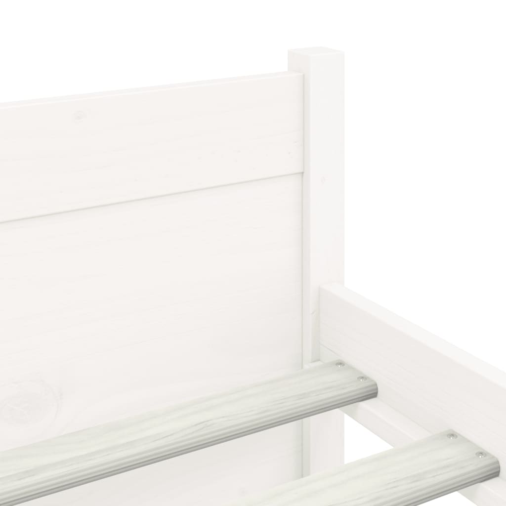 Cadre de lit sans matelas blanc bois massif 200x200 cm