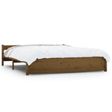 Cadre de lit sans matelas marron miel bois massif 200x200 cm