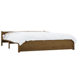 Cadre de lit sans matelas marron miel bois massif 200x200 cm