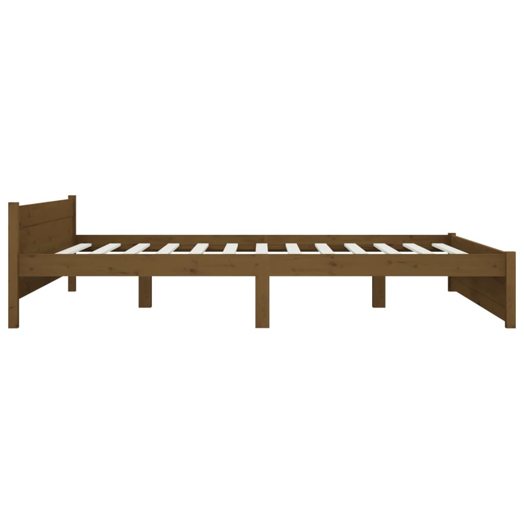 Cadre de lit sans matelas marron miel bois massif 200x200 cm