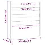 Tête de lit Blanc 96x4x100 cm Bois massif de pin