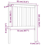 Tête de lit Blanc 81x6x101 cm Bois massif de pin