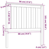 Tête de lit Noir 96x6x101 cm Bois massif de pin