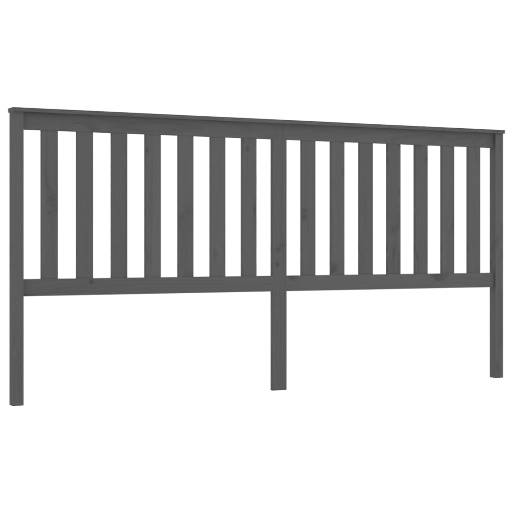 Tête de lit Gris 206x6x101 cm Bois massif de pin