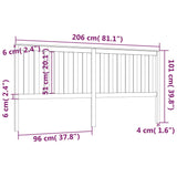 Tête de lit Gris 206x6x101 cm Bois massif de pin