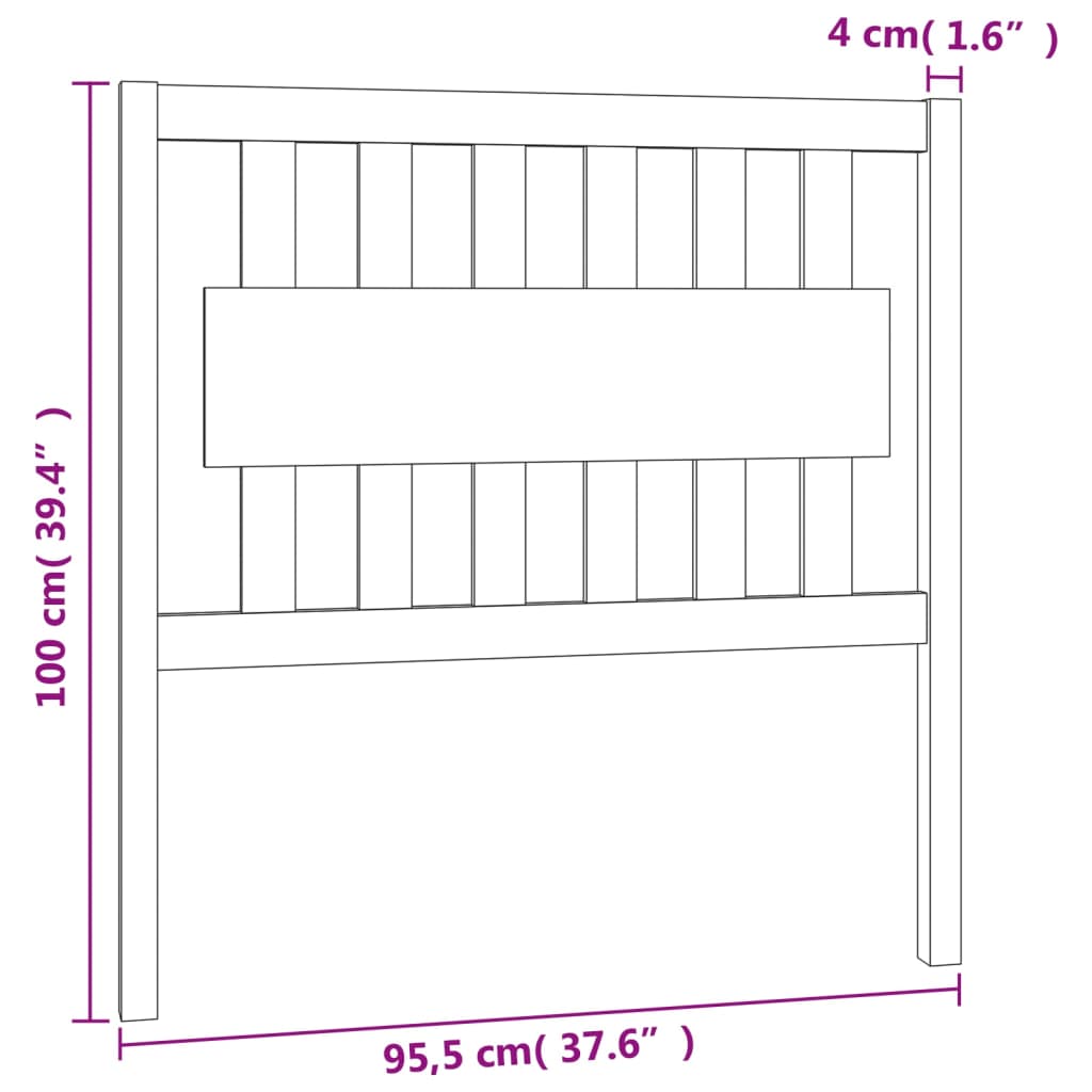 Tête de lit Blanc 95,5x4x100 cm Bois massif de pin