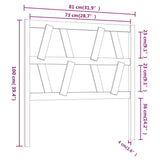 Tête de lit Gris 81x4x100 cm Bois massif de pin