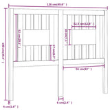 Tête de lit Gris 126x4x100 cm Bois massif de pin