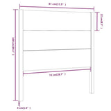 Tête de lit Blanc 81x4x100 cm Bois massif de pin