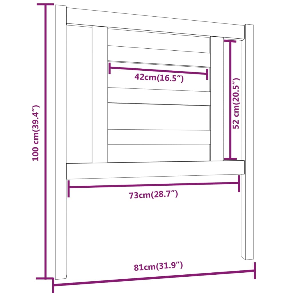 Tête de lit Blanc 81x4x100 cm Bois massif de pin