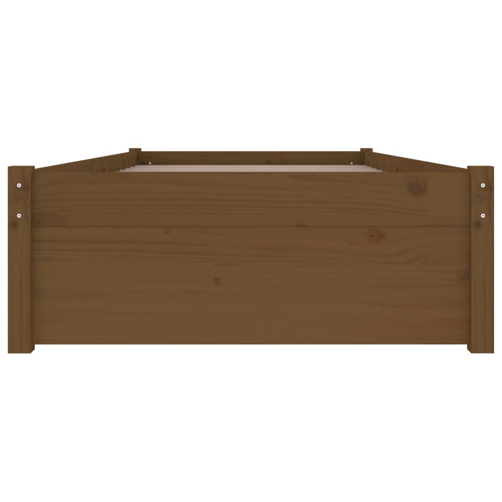 Cadre de lit sans matelas avec tiroirs marron miel 90x200 cm