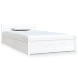 Cadre de lit sans matelas avec tiroirs blanc