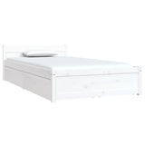 Cadre de lit sans matelas avec tiroirs blanc