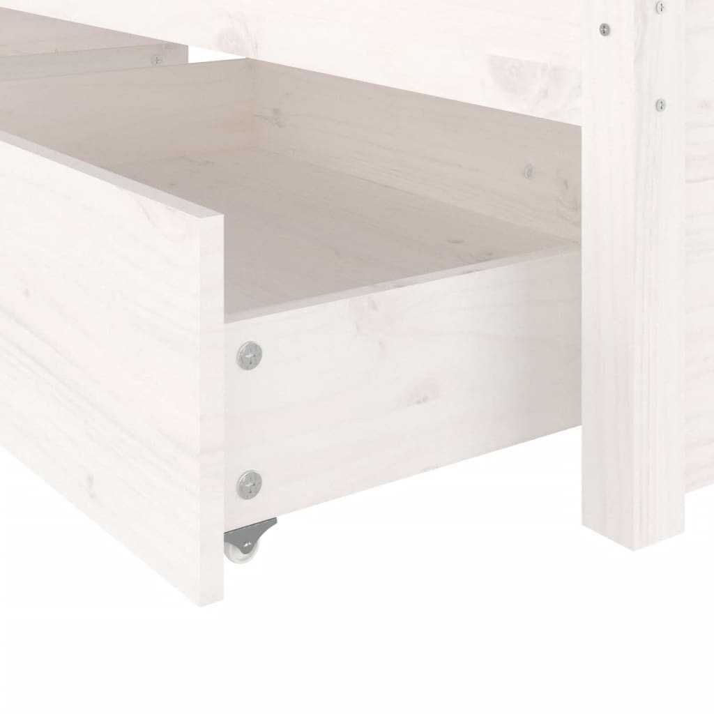 Cadre de lit sans matelas avec tiroirs blanc