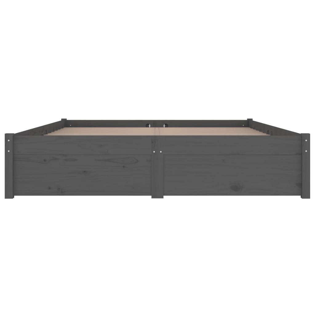 Cadre de lit sans matelas avec tiroirs gris