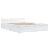 Cadre de lit sans matelas avec tiroirs blanc