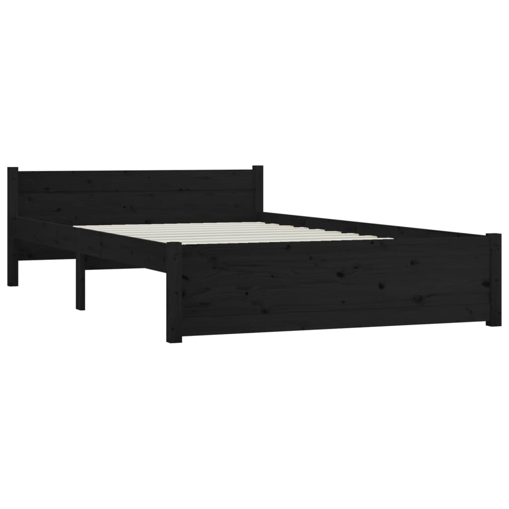 Cadre de lit sans matelas avec tiroirs noir 140x190 cm