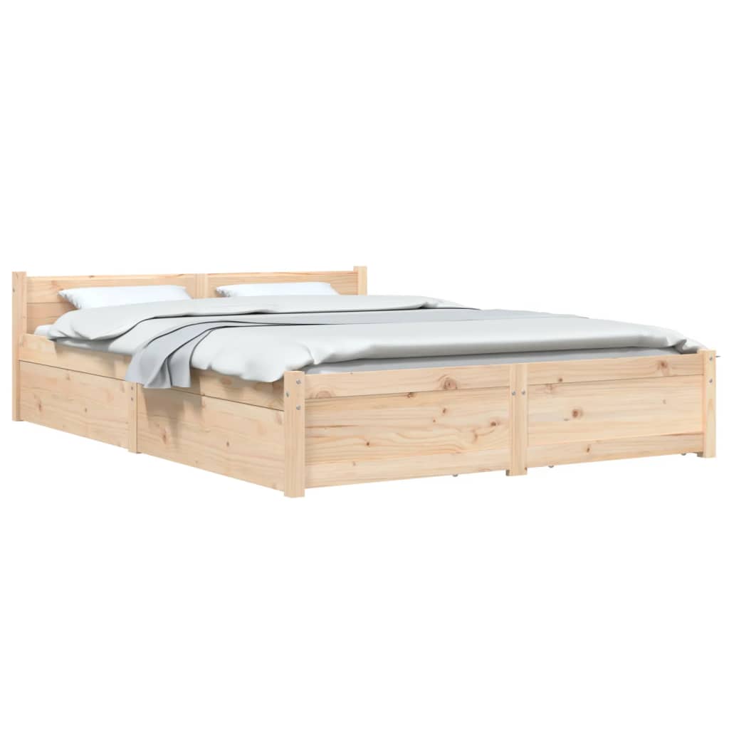 Cadre de lit sans matelas avec tiroirs 120x200 cm