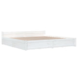 Cadre de lit sans matelas avec tiroirs blanc