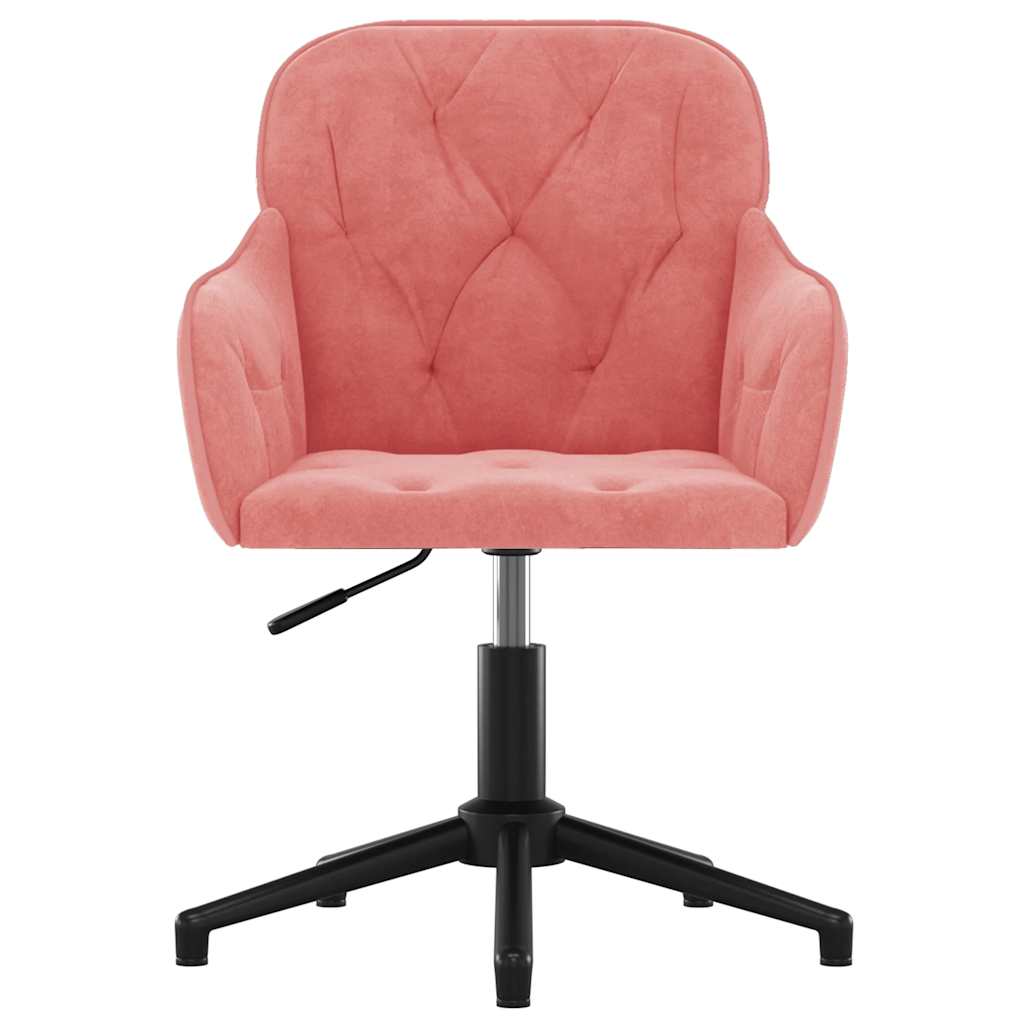 Swivel Dining Chairs Set of 2 Pink Velvet