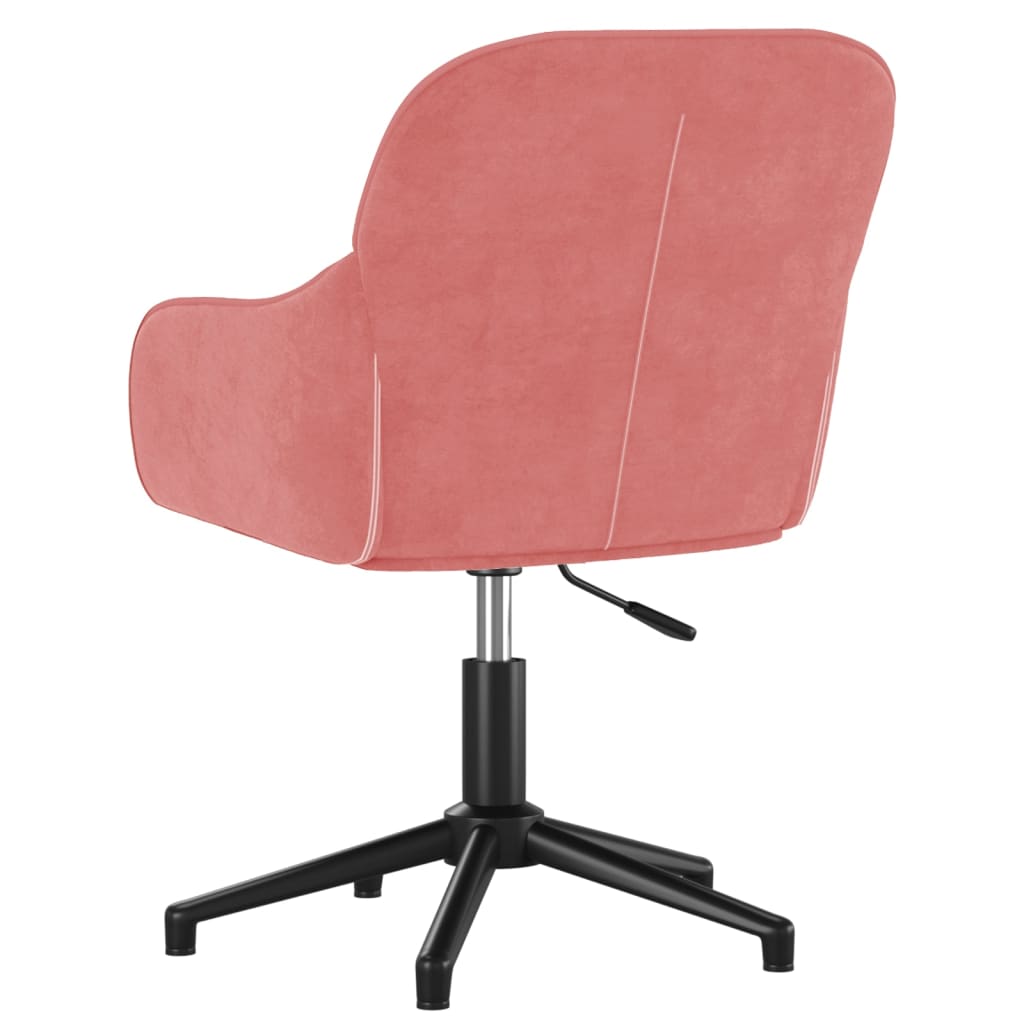 Swivel Dining Chairs Set of 2 Pink Velvet