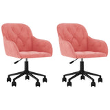 Chaises pivotantes à manger lot de 2 Rose Velours