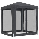 Tente de fête avec 4 parois latérales en maille Anthracite 2x2m