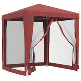 Party tent with 4 mesh side walls Red 2x2m HDPE