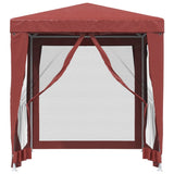 Party tent with 4 mesh side walls Red 2x2m HDPE