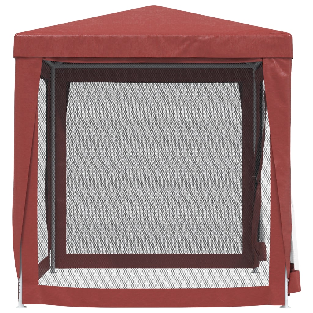 Party tent with 4 mesh side walls Red 2x2m HDPE