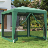 Tente de fête avec 4 parois latérales en maille Vert 2.5x2.5 m