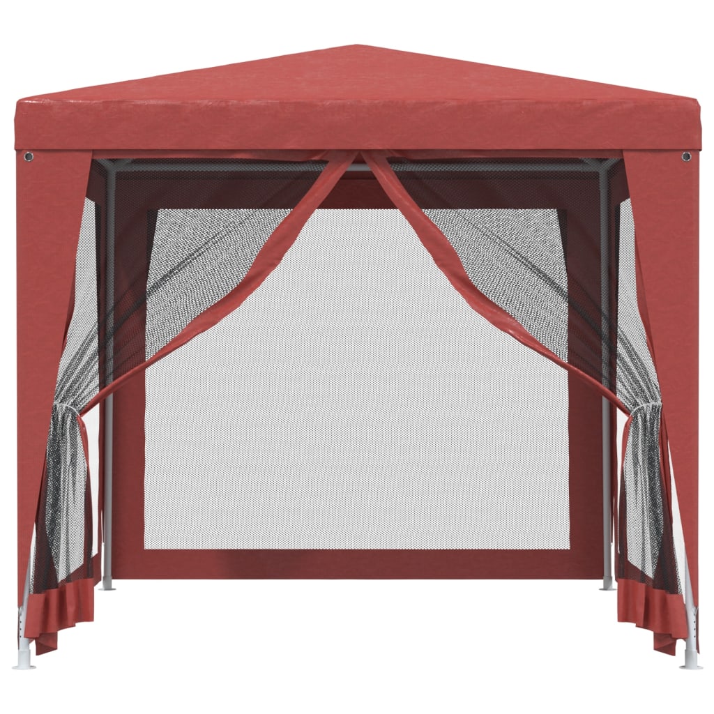 Tente de fête avec 4 parois latérales en maille Rouge 2.5x2.5 m