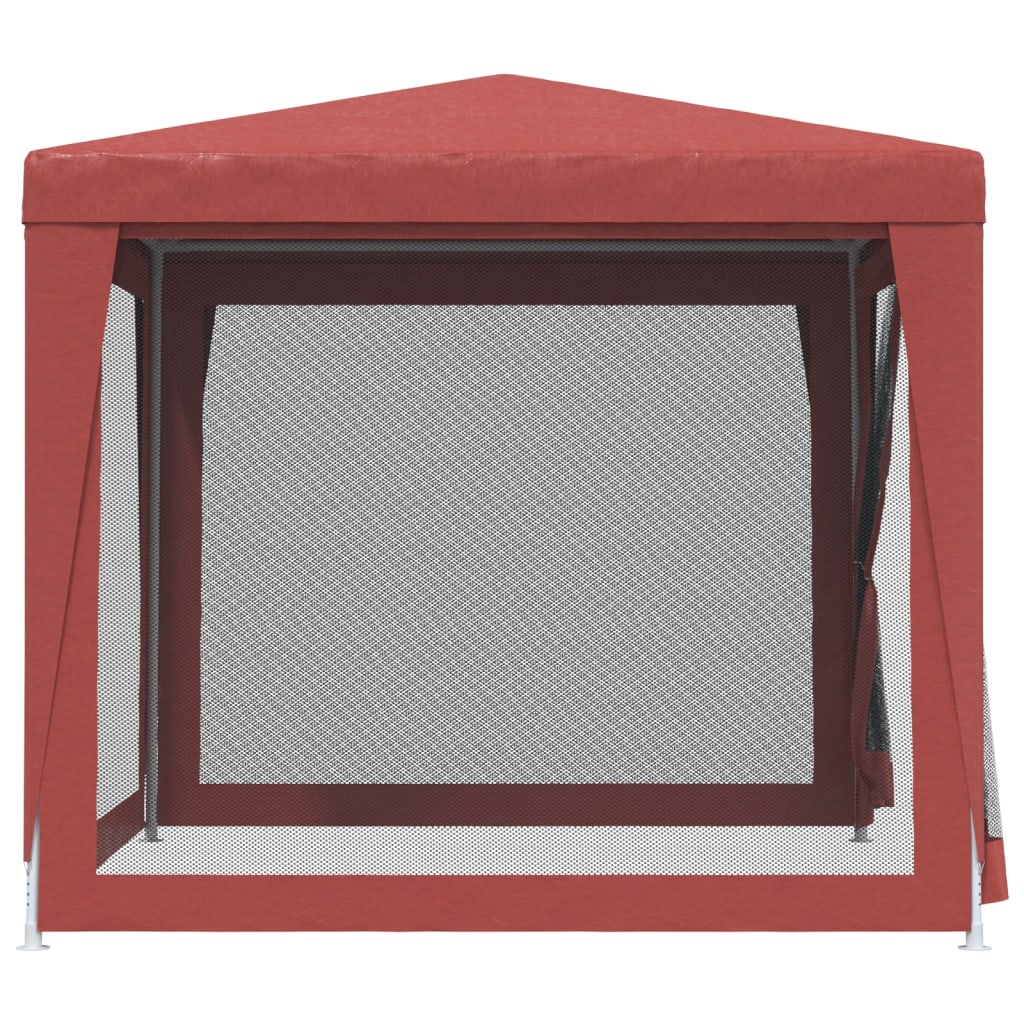 Tente de fête avec 4 parois latérales en maille Rouge 2.5x2.5 m