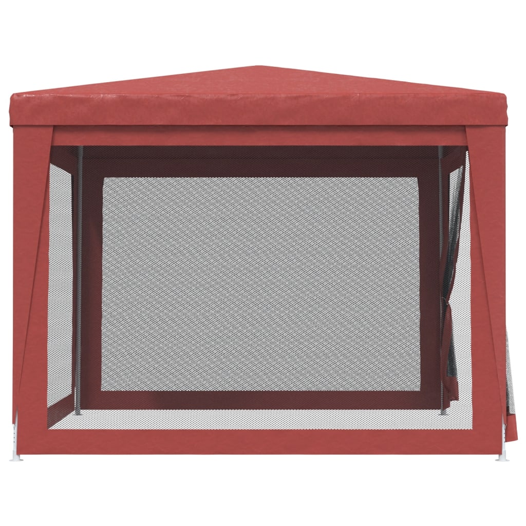 Tente de fête avec 4 parois latérales en maille Rouge 3x3m PEHD