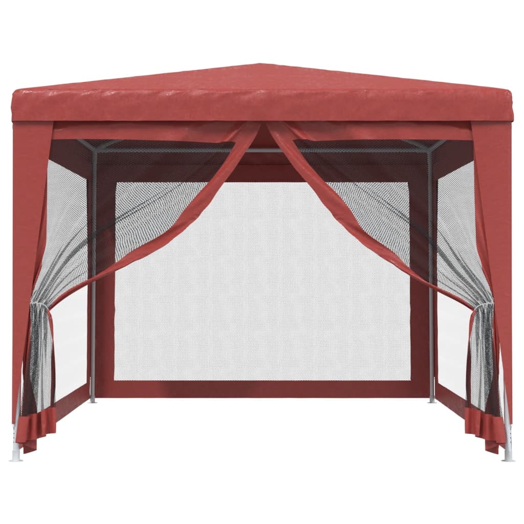 Tente de fête avec 4 parois latérales en maille Rouge 3x4m PEHD