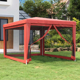 Tente de fête avec 4 parois latérales en maille Rouge 3x4m PEHD