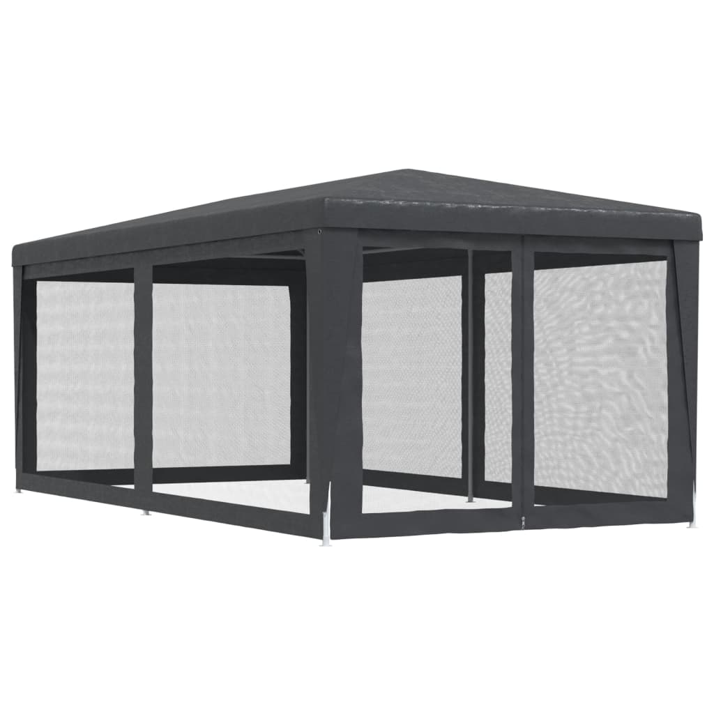 Tente de fête avec 6 parois latérales en maille Anthracite 3x6m