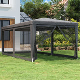 Tente de fête avec 6 parois latérales en maille Anthracite 3x6m