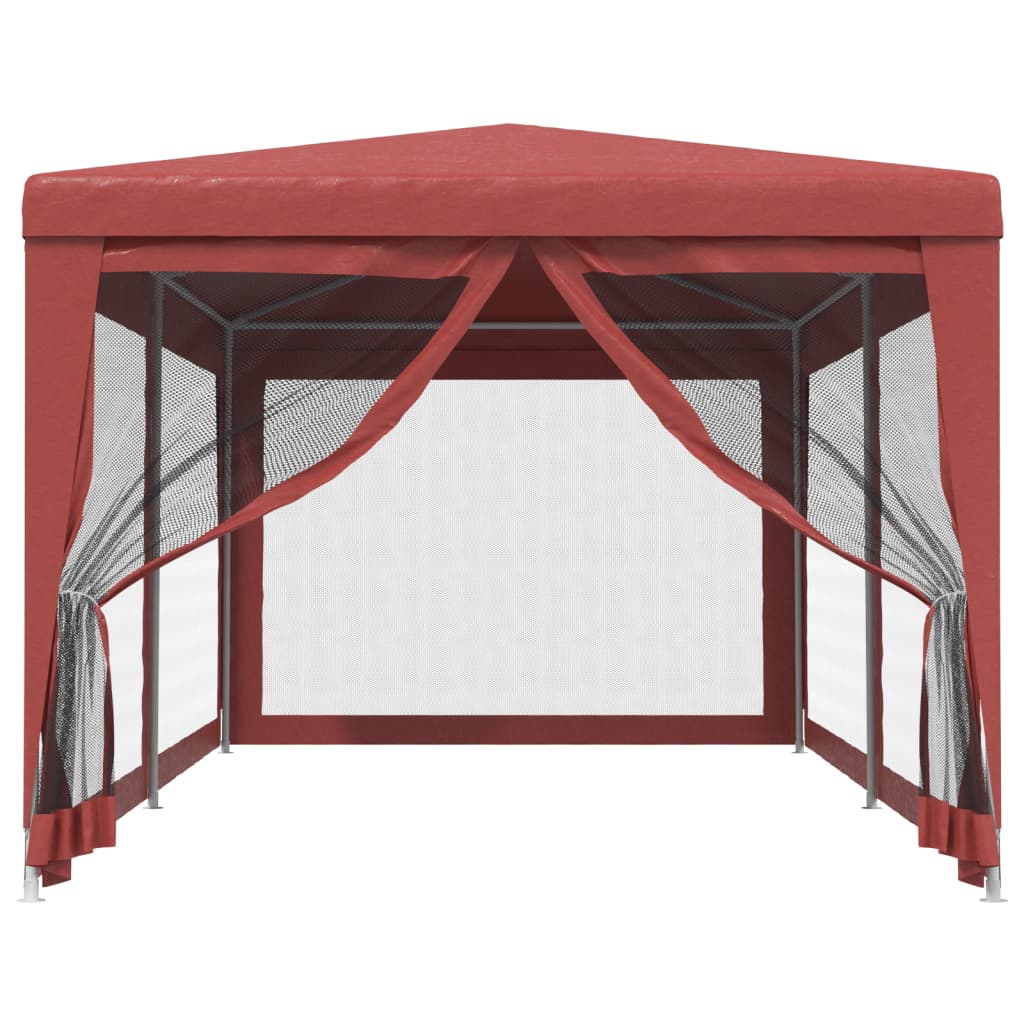 Tente de fête avec 6 parois latérales en maille Rouge 3x6m PEHD