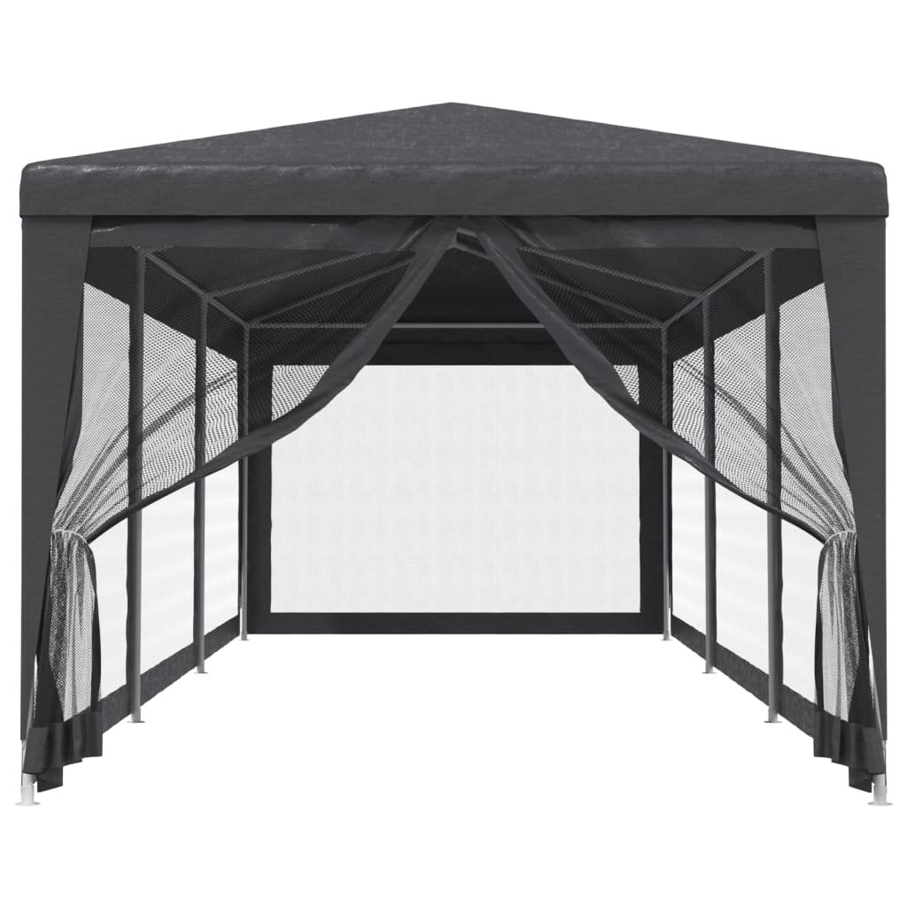 Tente de fête avec 8 parois latérales en maille Anthracite 3x9m