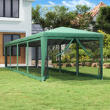 Tente de fête et 10 parois latérales en maille Vert 3x12 m PEHD