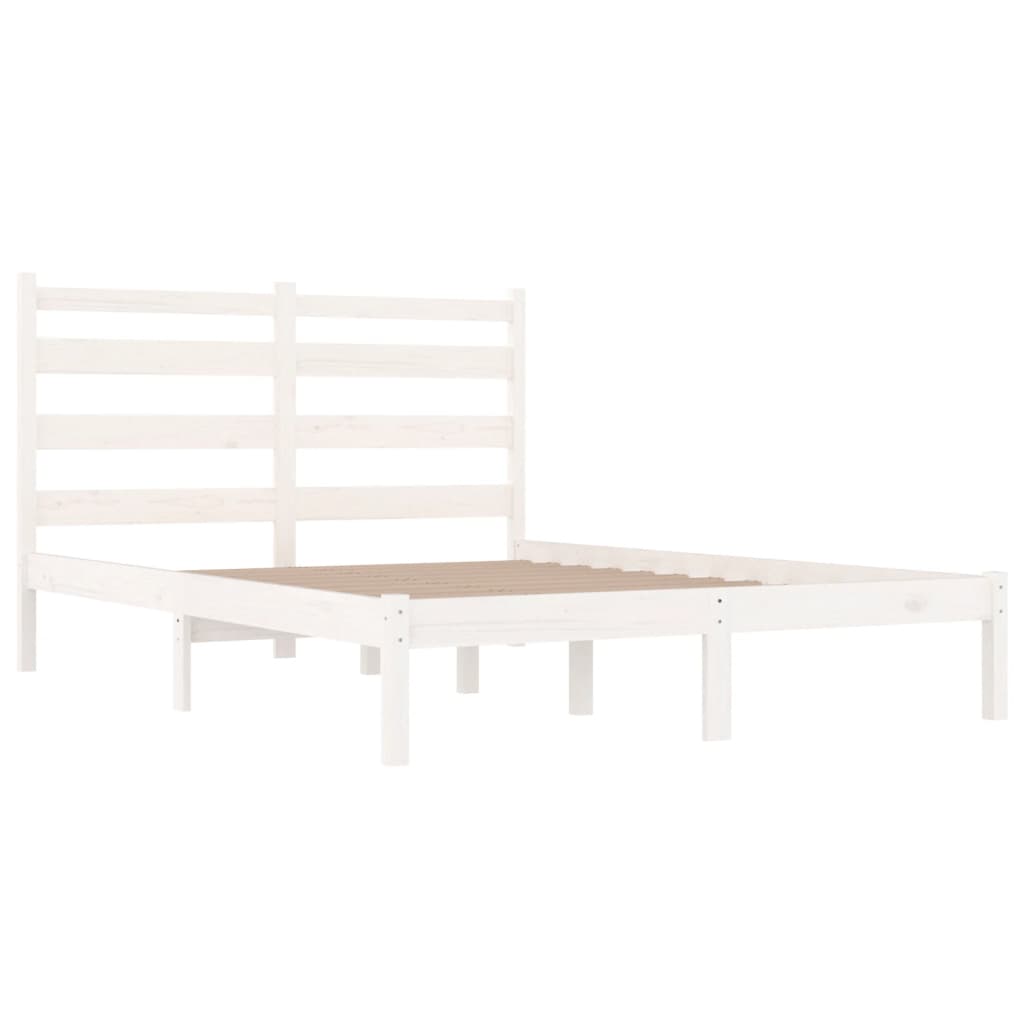 Cadre de lit sans matelas blanc bois massif 120x200 cm