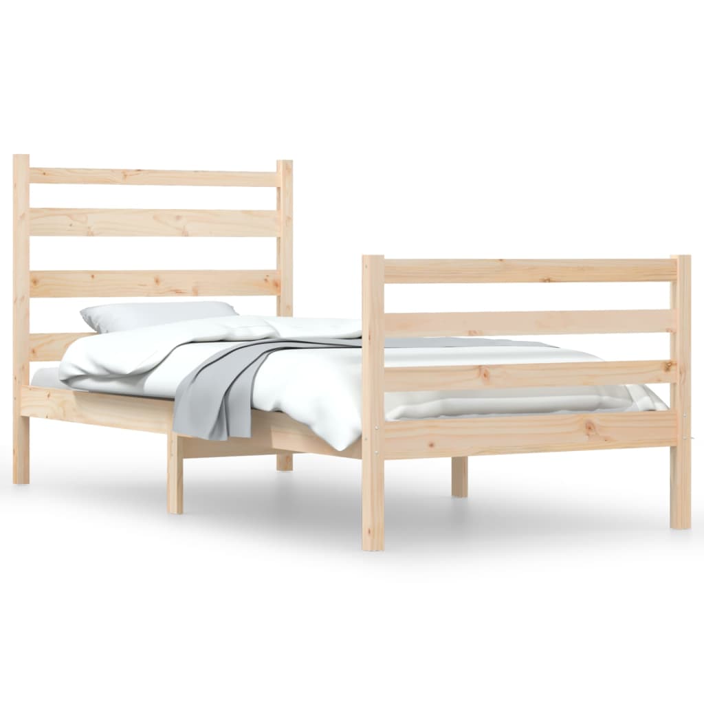 Cadre de lit sans matelas bois de pin massif 90x200 cm