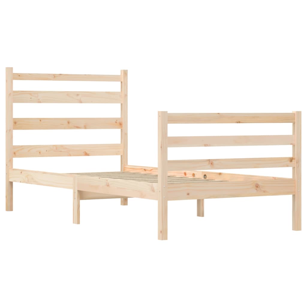 Cadre de lit sans matelas bois de pin massif 90x200 cm