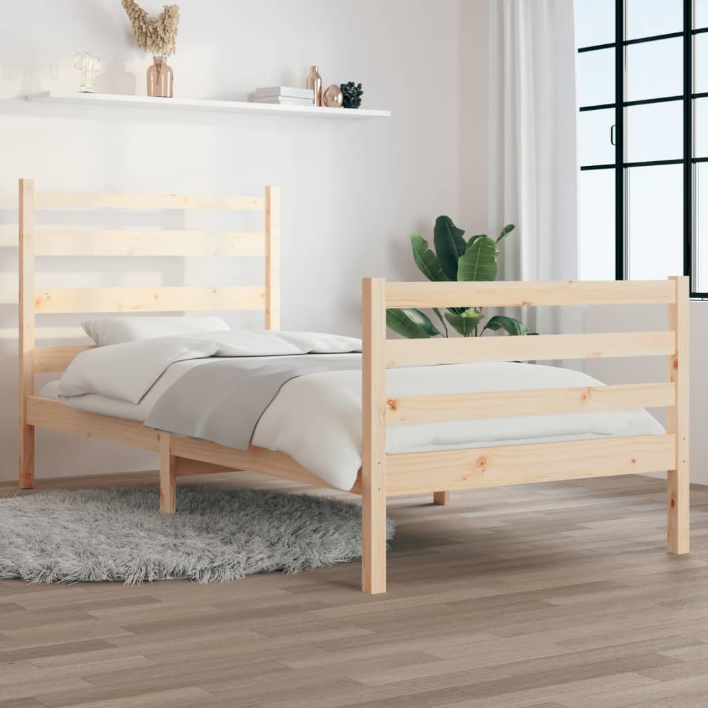 Cadre de lit sans matelas bois de pin massif 90x200 cm